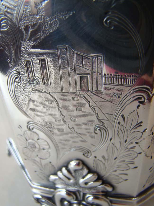 An important silver cup presented in 1846 to the Capt. of the Steamship ALABAMA by the Officers & Soldiers of the 5th Regiment Louisiana Volunteers who were returning home after fighting in the Mexican War.  — image 5